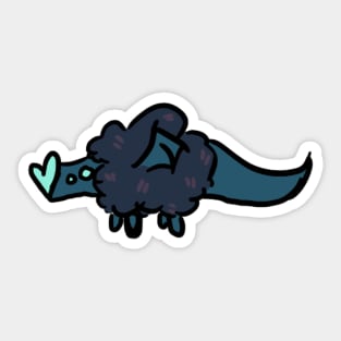 Navy Fluff Dragon :: Dragons and Dinosaurs Sticker